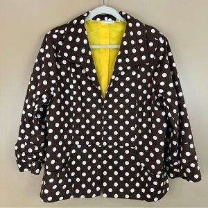 Susan Graver Chocolate Polka Dot Blazer with Sunny Lining